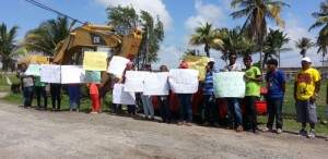 Relatives protesting yesterday outside the DPP's office  