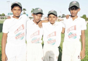 Bel Air  star performers from left Shivnanand Gosein, Andrew Samaroo, Michael Pooran and Damien Mohamed. 