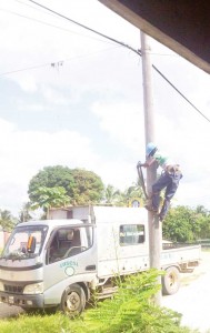 Climbing a pole