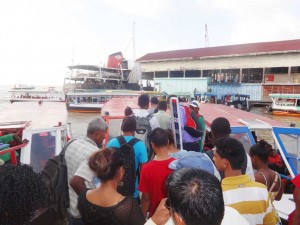 The Torani moored (left) poses a hindrance to speed boats using the loading space.