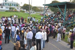 A section of the crowd gathered for Crum Ewing.