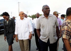 President Donald Ramotar and Public Works Minister, Robeson Benn shortly after the ceremony.