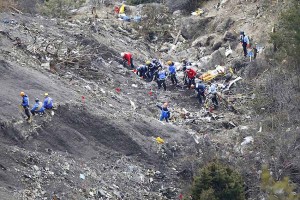 The Germanwings plane was smashed to pieces when the pilot crashed it into the mountain side.