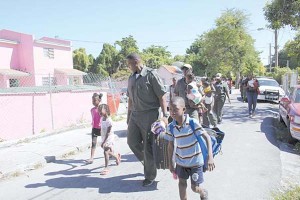 Haitian children apprehended by Bahamian immigration officers.