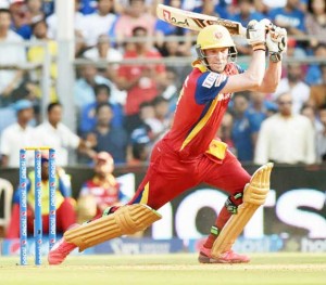 AB de Villiers struck 19 fours during his unbeaten 59-ball 133, Mumbai Indians v Royal Challengers Bangalore, IPL 2015, Mumbai, May 10, 2015 ©PTI 