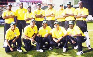 Calvin replaced me as Skipper of the Guyana Media team when I had to do my brain surgery. He is left stooping at the Stadium for a night game we played.