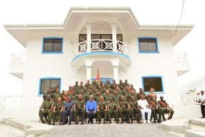 Commander in Chief David Granger with senior GDF Officers and Cadets.