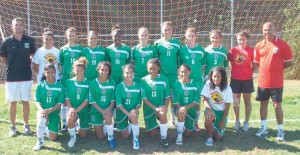 Martyne Alphonso (3rd left back row) with fellow Lady Jags and Technical Staff at the conclusion of a training camp in Toronto.