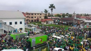 A section of the gathering at the Queenstown headquarters on Thursday.