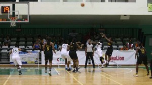 Jamaica shoots over Sonia Rodney (right) Tuesday night in Tortola, BVI.