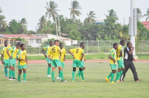 Guyana’s Golden Jaguars at training recently under the charge of Head Coach Jamaal Shabazz.