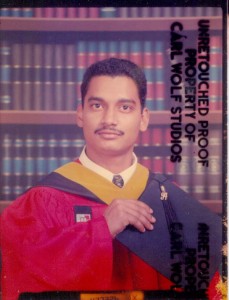 The young Navindra Singh at graduation from St John’s University.