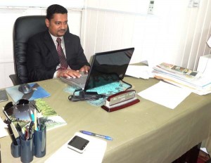  Justice Singh in work mode at the High Court Office 