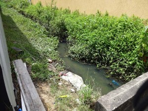 One of the drains to be de-silted and cleared.