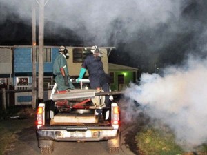 Fogging exercises have currently been halted as Guyana experiences its first rainy season of this year.