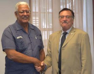 Agriculture Minister Noel Holder and Argentine Ambassador to Guyana, Luis Alberta Marino