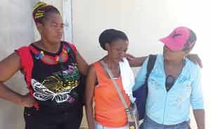 Rudder’s mother Viola Marshall (centre) at the Georgetown Hospital