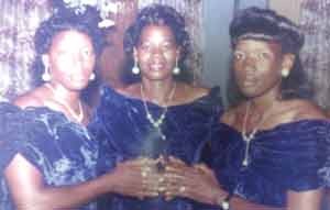 Ruth, Rosalind and Rebecca Noel at their 30th birthday 