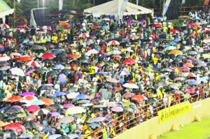 A sold out crowd braved the rain to support the Amazon Warriors last night.