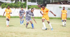 Part of the action at Golden Grove ground. 