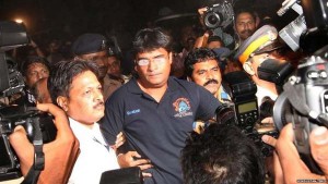 Gurunath Meiyappan (centre) is son-in-law of Indian cricket board chief Narayanaswami Srinivasan