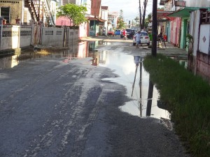 Hogg Street, Albouystown yesterday evening.