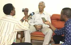 President Granger at home with reporters