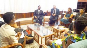 Representatives of the JES Project in discussion with Attorney General Basil Williams