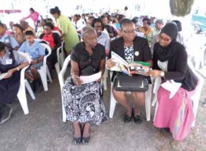 In the company of other education officials during the recent observance of International Literacy Day. 