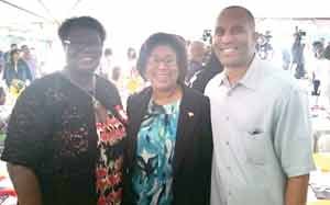 Minister Hughes with US Congressman Hackeem Jeffrees and New York State Assembly Woman – Guyanese Roxanne Persaud at the Carnival Launch Breakfast 