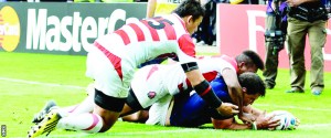  Hardie’s try came shortly after Japan had lost Mafi to injury. (SNS)