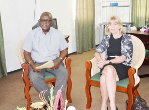 Minister Winston Felix and the Resident Representative for UNICEF, Marianne Flach