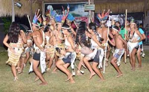 An Indigenous girl performing her piece entitled “A proud Makushi girl”