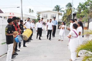 Shivnarine Chanderpaul is being welcomed at the ceremony. 