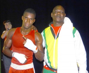  Dennis ‘Menace’ Thomas (left) and Terrence Poole at the C/Wealth Games.