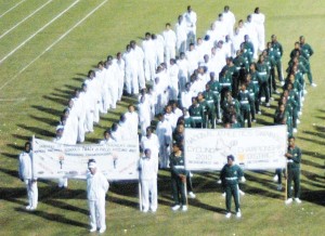 Flashback! District One, North West (left) and District Two during the march-past in 2010 at the National Stadium.