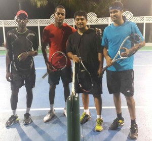 From right: Leyland Leacock, Ronald Murray, Sanjeev Datadin and Sandeep Chand after last weekend’s action.