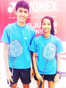  Pic - Narayan & Priyanna Ramdhani after they defeated PERU in Mixed Doubles.