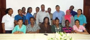 Members of the audiology workshop with facilitator Dr. Ruth Quacioe (centre, seated)