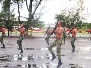 GDF Ranks in rehearsals for the display.