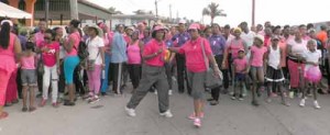 Judy Gravesande Noel right Founder member of Women on the Move and participants preparing for the walk