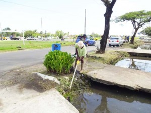 Residents of Wortmanville cleaning up Hadfield Street 