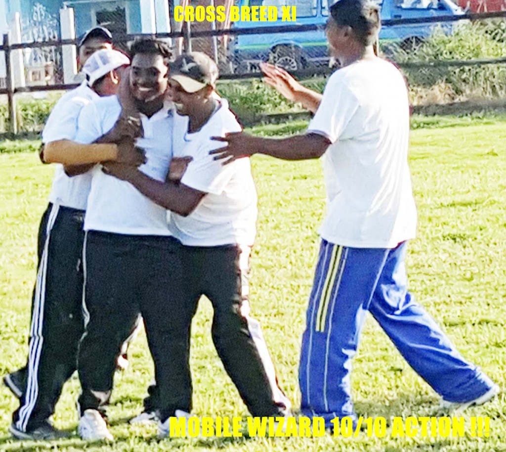 Members of the Crossbreed Warriors team celebrate their success.