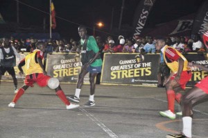 Part of the quarter-final action that featured North Ruimveldt and Bent Street which the former won on penalty kicks.