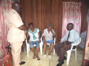  (from left) Commander Stephen Mansell, Claudette Clarke, Janet Clarke and Pastor Derek Anderson 