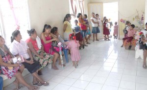 Some of the people who lined the hospital for medical care during the five day outreach. 