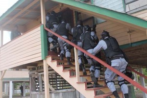  Members of the Guyana Police Force SWAT Unit going through their paces during “Exercise Assurance” 