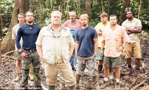 Matthew McDaniel (pictured second from left), who was a heavy machine operator on the reality TV show, was in Guyana, South America, with several other unemployed Alabama construction workers on a gold mining expedition.