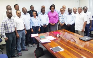 Ministers David Patterson and Annette Ferguson with the new Board of Directors for the Sea Defence Board.