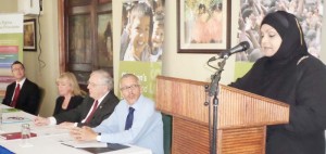 From left: Simon Chorley, UNICEF Canada; Marianne Flach, UNICEF Representative; Pierre Giroux, High Commissioner of Canada; Dominic Gaskin, Minister of Business and Aleema Nasir, Chairperson RCC